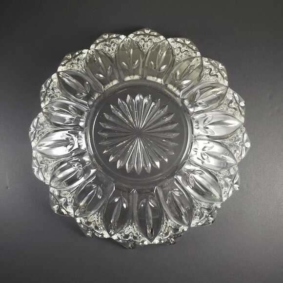 Federal Glass Bowl Petal Clear 10 1/4" Vintage 1960s Flower Shaped Fruit Bowl - Picture 3 of 4